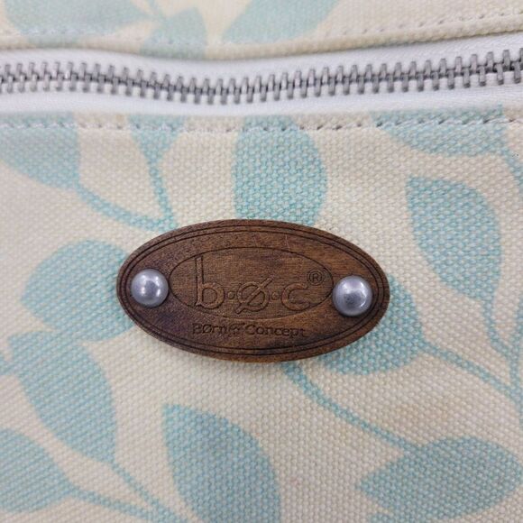 Born Concepts b.o.c. Vegan Pastel Yellow Canvas Bucket Bag Pistachio Leaf Boho - Picture 9 of 14